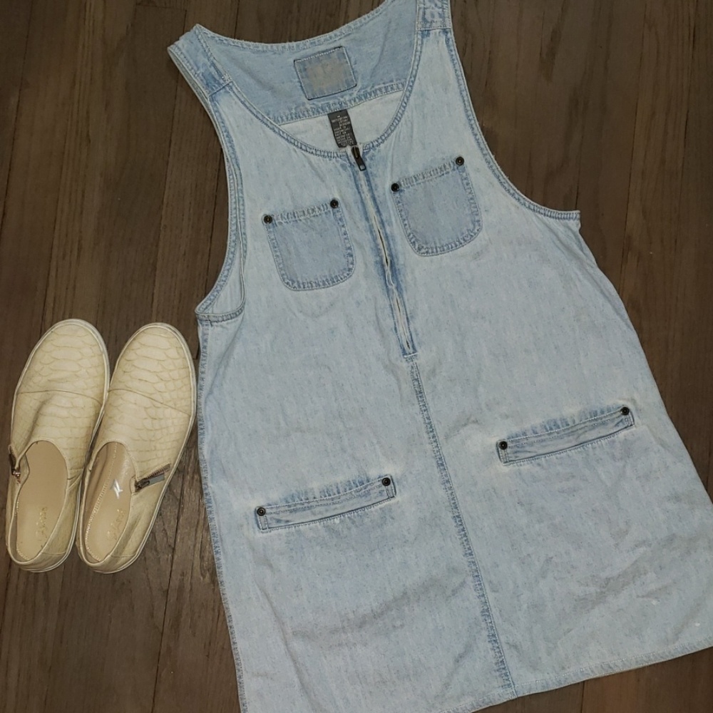 Liz Authentic Vintage Denim Zip front Jumper